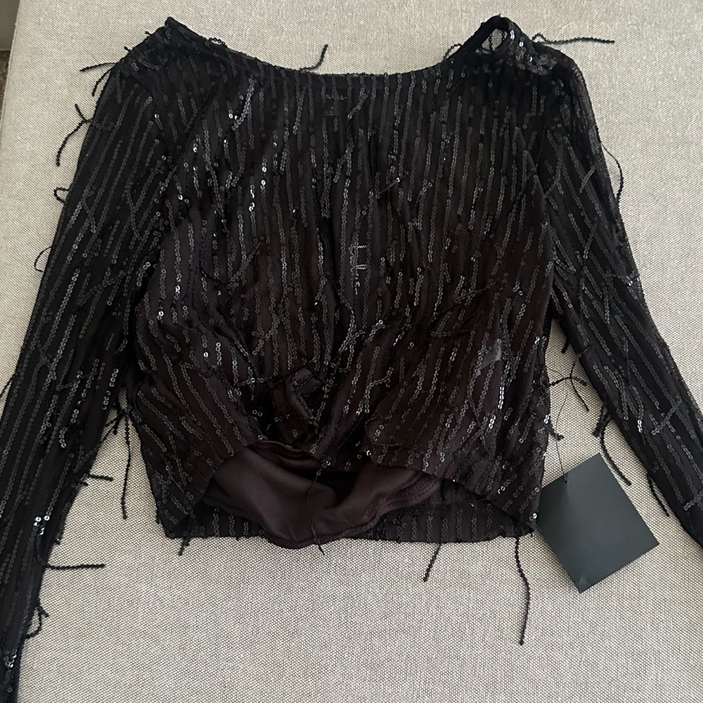 Lulu's Black Sequined Midi Skirt - Picture 3 of 5